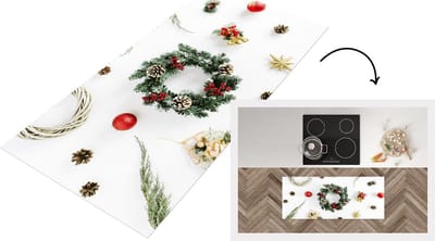 Keukenloper - Loper keuken - Winter - Kerstkrans - Kerst - 120x50 cm - Keukenloper vinyl
