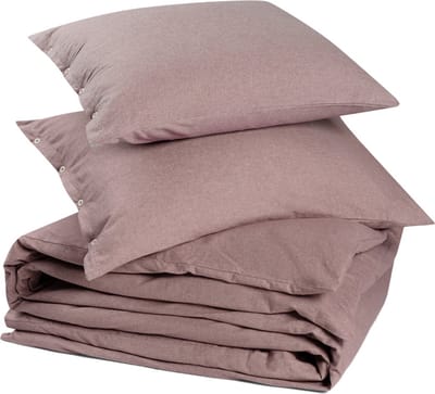 Yumeko dekbedovertrek flanel mauve chambray 200x220 + 2/60x70 - Biologisch & ecologisch