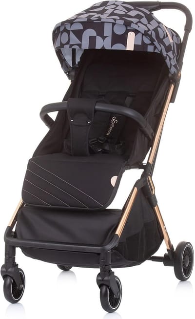 Kinderwagen Buggy - Opvouwbare Reisbuggy - Dagelijks Gebruik - Stuurrem Geveerde Wielen - 73 x 51 x 102 cm - Zwart