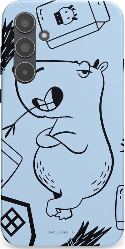 Casetastic Hoesje Geschikt voor Samsung A55 - Stijlvolle Beschermende Duo-layer Case - Capibara chillen