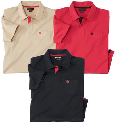 ATLAS FOR MEN - Set van 3 polo's Casual - Heren - Verkrijgbaar in grote maten - L