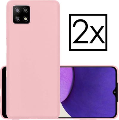 Hoesje - 2 Stuks - Geschikt voor Samsung Galaxy A22 4G - Sterk & Shockproof - Case Siliconen - Back Cover - Telefoon Hoes - Wit