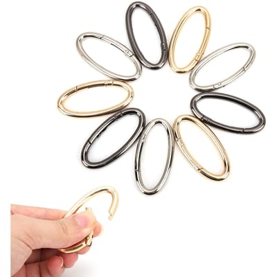 9 Pièces Boucle Anneau Ressort Ovale Ouvert Chaîne de Sac Quincaillerie Accessoires DIY 3 CouleursL L