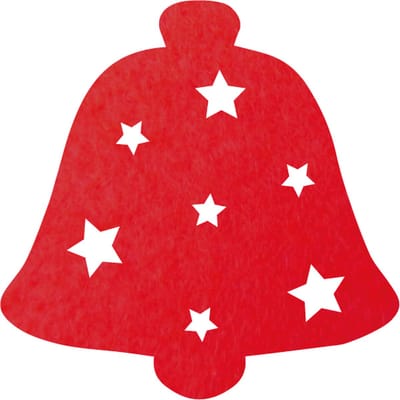 Kerstbel 2 vilt onderzetter - Rood - 6 stuks -ø 10 cm - Tafeldecoratie - Glas onderzetter - Valentijn - Cadeau - Woondecoratie - Tafelbescherming - Onderzetters voor glazen - Keukenbenodigdheden - Woonaccessoires - Tafelaccessoires