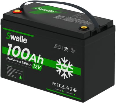 Swalle Powerstation -Natrium Ion Batterij 12V 100Ah 1200Wh – Lange Levensduur 4000 Cycli – Energieopslag voor Zonnepanelen, Camper en Off-grid Systemen
