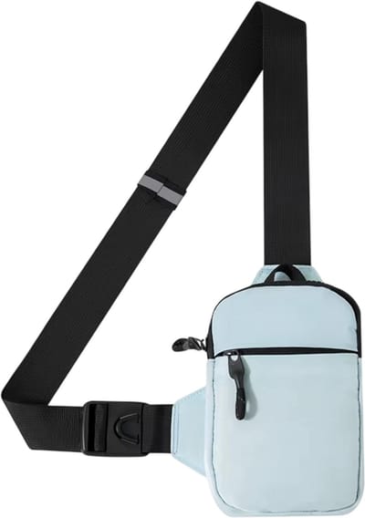 Mini Nylon Crossbody Tas Dames en Heren – Borsttas Smartphone, Sling Bag, Kleine Schoudertas, Compact en Lichtgewicht voor Dagelijks Gebruik - Blauw - Maat M