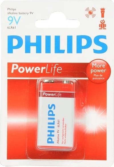 Philips Powerlife Alkaline 9 Volt Batterij
