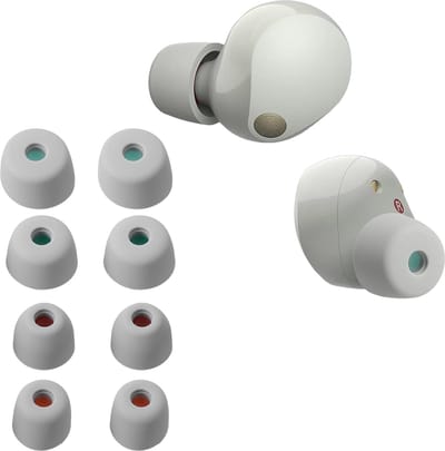 kwmobile 8x Reserve covers voor oordopjes geschikt voor Sony WF-1000XM5 / WF-1000XM4 - 4 maten - Silicone dopjes voor in-ear headphones