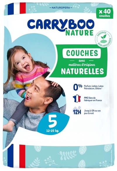 Carryboo Nature Natural Luiers 40 Luiers Maat 5 (12-25 kg)