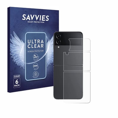 Savvies - Screenprotector voor Samsung Galaxy Z Flip 4 (Achterkant) - Folie Beschermfolie transparant 6 Stuks