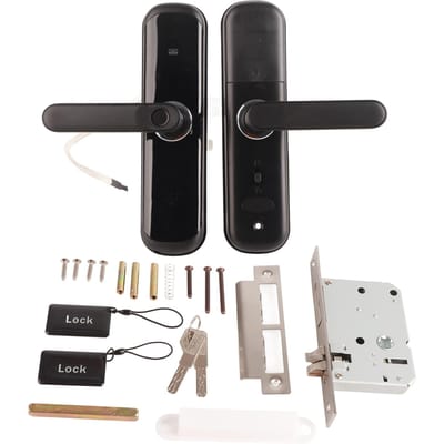Serrure de porte intelligente, empreinte digitale, mot de passe électronique, antivol, sécurité d'entrée pour maison, hôtel, appartement black