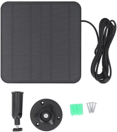 Zonnepaneel voor Camera - Solar Charger - Camera Opladen - IP65 Weerbestendig - 12W 3 meter kabel - Zwart