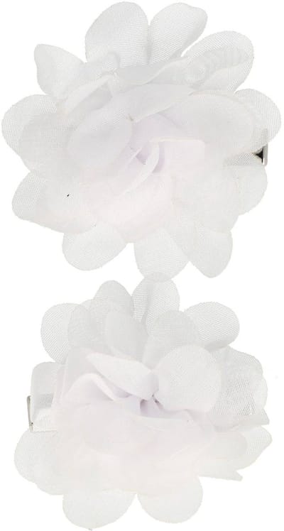 Haarsoires Haarspeld Duckklem 5cm – Haarbloem - Wit - Set van 2 - Sterke Haarclip voor Styling & Dagelijks Gebruik - Hair Clip - Decoratieve Haaraccessoire