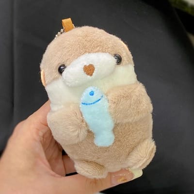 Kawaii Kleine Otter Vis Knuffel Sleutelhanger Zacht Zee Dierenpop Rugzak Hanger Kawaii Cartoon Tas Bedeltje Meisjes Vakantie Cadeau