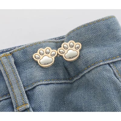 1 paire de clips réglables pour jeans, pour pantalons, jupes, serre-taille, boucle, bouton-pression, ajusteur de pantalon, bouton rétractable