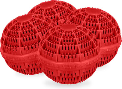 wasbol set van 4 - voor wasmachine - tot 90°C - tot 1000 wasbeurten - rood