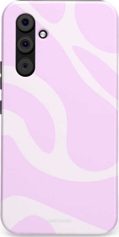 Casetastic hoesje geschikt voor Samsung Galaxy A54 (2023) 5G - Dubbellaagse bescherming - Vrolijk Roze Suikerspin Curves - Fashion Case - Lichtroze Wit