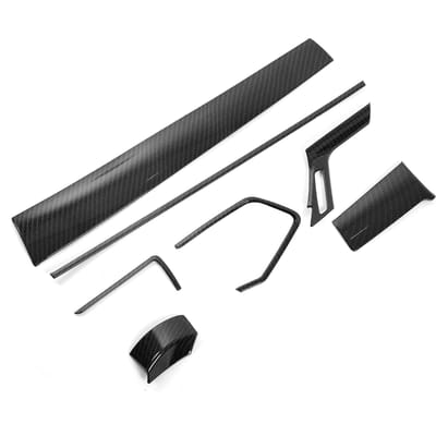 Kit de Garnitures de Décoration Intérieure de Voiture 7 pièces Style Fibre de Carbone Remplacement pour Civic 2016‑2020 gray
