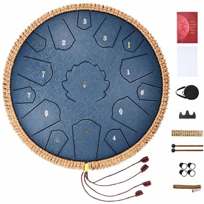 Sello! tongtrommel – tongue drum – staal – 15 noten – D-majeur – kinderen – volwassenen – rustgevend – meditatie – yoga – groen