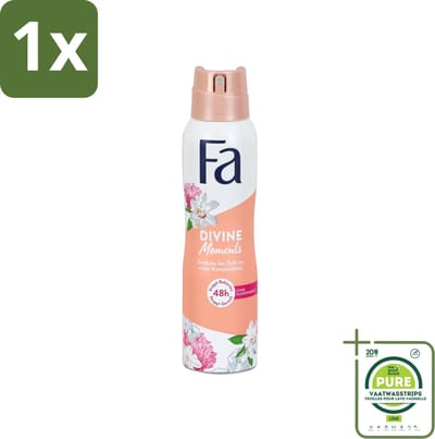 1 x Fa - Divine Moments - Deodorant Spray - Wilde Cameliabloesem - 150 ml - Deodorant - Anti-vlekken Deodorant - Wilde Cameliabloesem - Fa Divine Moments - Verfrissende Geur
