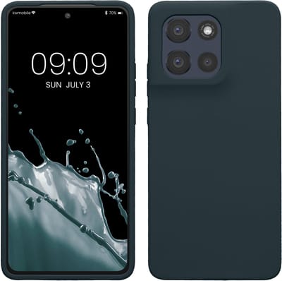 kwmobile telefoonhoesje geschikt voor Motorola Moto G86 5G - Hoesje met siliconen coating - Smartphone case in leisteen
