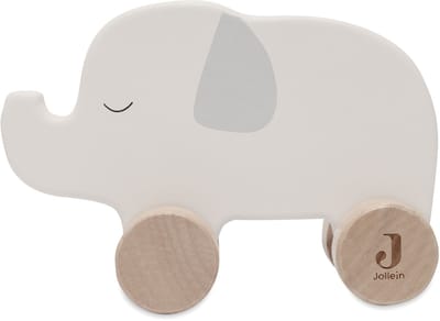 Jollein - Houten Olifant Op Wielen - Houten Speelgoed - Jungle Jambo - 100% FSC