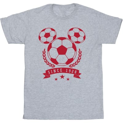 Disney Jongens Mickey Voetbalhoofd T-Shirt (Sportgrijs)