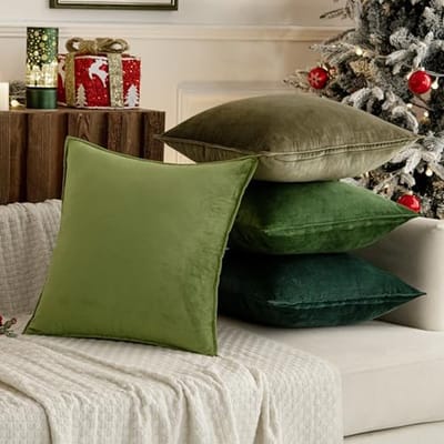 Set van 4 fluwelen kussenhoezen 50 x 50 cm voor een stijlvolle woonkamer