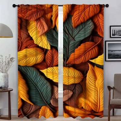 Blad Omlaag Shades Elegante Kamergordijnen 2 Stuks Raamgordijn Home Interieurgordijnen voor Woonkamer Scheidingswand Keuken Verduisterend W50xH70cmx2pcs-CL