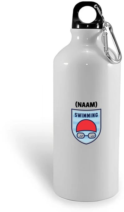 Hacebo® - swimming met je eigen naam waterfles - Zwemmen - sport liefhebbers - mensen die houden van zwemmen - zwemdiploma - zwemcadeau - verjaardagscadeau - verjaardag - cadeau - kado - geschenk - gift - water fles - 400ML