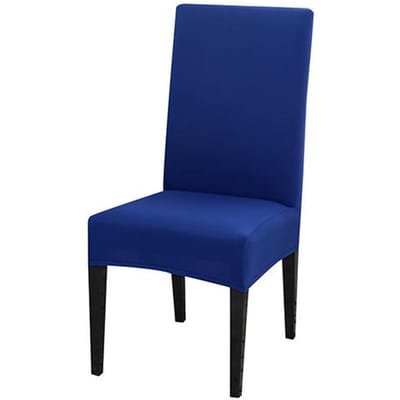 Housse de chaise en Spandex extensible, élastique, couleur unie, pour salle à manger, cuisine, mariage, Banquet, hôtel, 24 couleurs universal sizes bleu royal