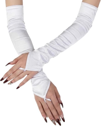 Elegante lange satijnen handschoenen voor dames, perfect voor avondfeesten, maskerade en cosplay-kostuums