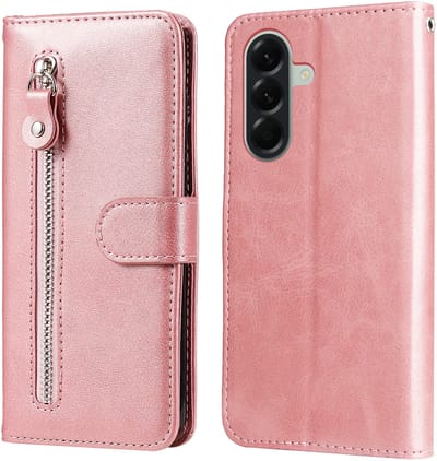 Roze wallet book-case rits hoesje - Telefoonhoesje geschikt voor Samsung Galaxy A57 5G