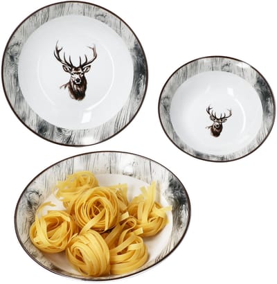 3-delige set serveerschalen ALOIS Ø20,5 cm, Ø23 cm & Ø25,5 cm hert van porselein