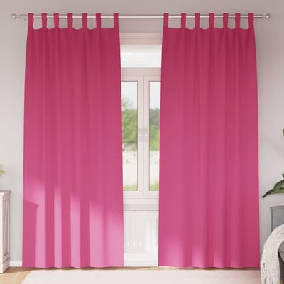 vidaXL Zwart-out Gordijnen met Ringen 2 st Felroze 225 x 140 cm