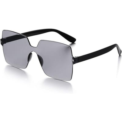 Vierkante zonnebril met rijstkorrelmotief voor rond gezicht, anti-uv-zonnebril voor dames, opvallende gelei zonnebril, oversized zonnebril