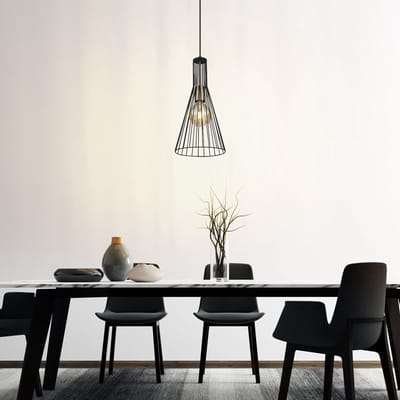 Globo - hanglamp - MILLI - zwart - metaal - Ø 20cm - E27 - 15587H