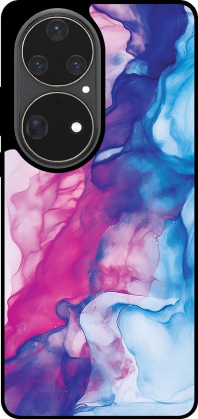 Smartphonica Telefoonhoesje Geschikt voor Huawei P50 Pro met Roze Blauw Marmer Opdruk - TPU Backcover Case Rose Blue Marble Design geschikt voor Huawei P50 Pro