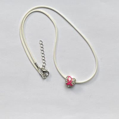 GoedeDoelen.Shop | Veterketting Strass Ribbon | Ribbon Sieraad | Statement Ketting | Pink Ribbon | Hope | Cadeau | Wellness-House