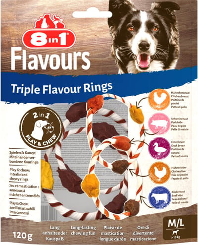 10x 8in1 Triple Flavour Rings M/L 120 gr