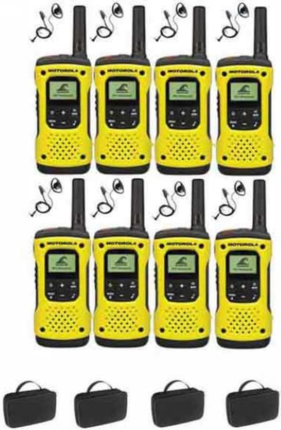 Set van 8 Motorola TLKR T92 H2O IP67 PMR446 Portofoons met D-shape oortje