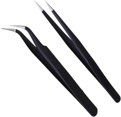 Set van 2 Wimperkrullers, RVS Wimperkruller met Rechte en Gebogen Punt, Perfect voor Wimperextensions en Make-up