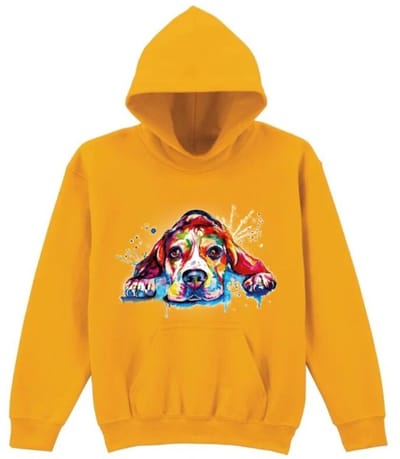 Grappige kinder hoodie met dog - Roze - 110/116