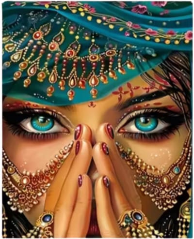 Untamed - Paint by numbers Volwassenen– schilderen op nummer – Creatieve hobby - Ontspanning Thuis - Cadeau idee - Compleet pakket - DIY decoratie - Portret - The Jewel of Jaipur