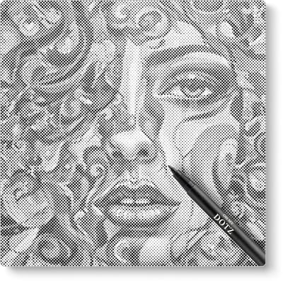 Botanisch Gezicht | Dot painting | 40x40cm | Dot painting | Oh My Dotz | Dots stippen | Diamond painting & Schilderen op nummer alternatief | Happy hobby