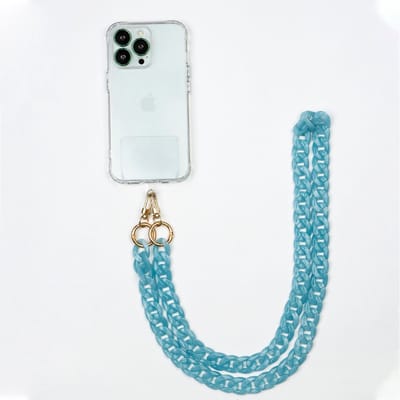 Casemania Universele Telefoonkoord met Kralen - Verstelbare Nek Ketting - Koord voor Telefoon - Aqua