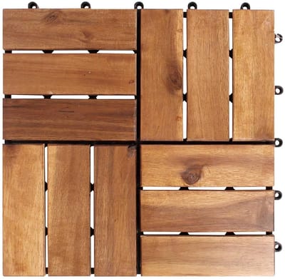 Houten Terrastegels - Kliktegels Balkontegels - Buitenruimte Vernieuwen - Oliebehandeld Duurzaam Hout - 88 stuks 8 m² - Bruin