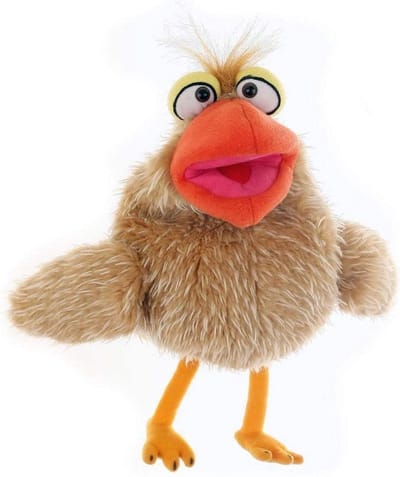 Living Puppets Petronella Piepspatz handpop | pop in de kleur geel voor kinderen vanaf 36 maanden | grootte 25 cm