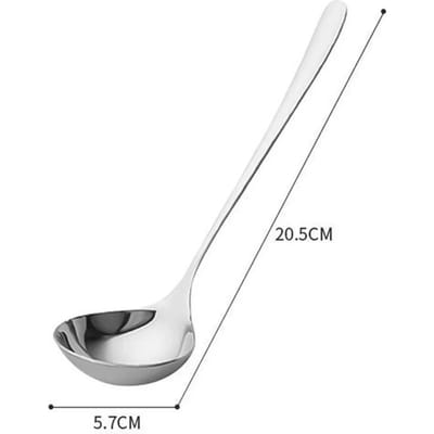 2/1 Stuks Roestvrijstalen Lepel Verdikken Lange Steel Soeplepels Voor Potten Scheppen Vergiet Huishoudelijke Keuken Tafelgerei Kookgerei 201 Stainless Steel white