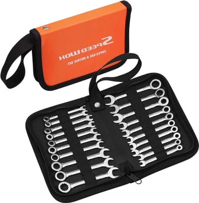 Mini combinatiesleutelset - 20 stuks mini contactmoersleutels - metrisch en SAE - 5/32-7/16 inch en 4-11 mm - open en box end steeksleutelset